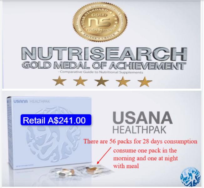 Usana HealthPak, a premium selection of core supplements in daily packets for 28 days supply to support optimal health.