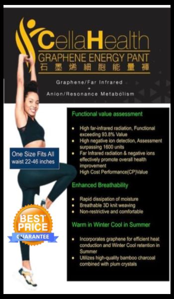 Graphene Energy Pant, crafted from premium Graphene, Far Infrared, and negative ions to promote overall health.
